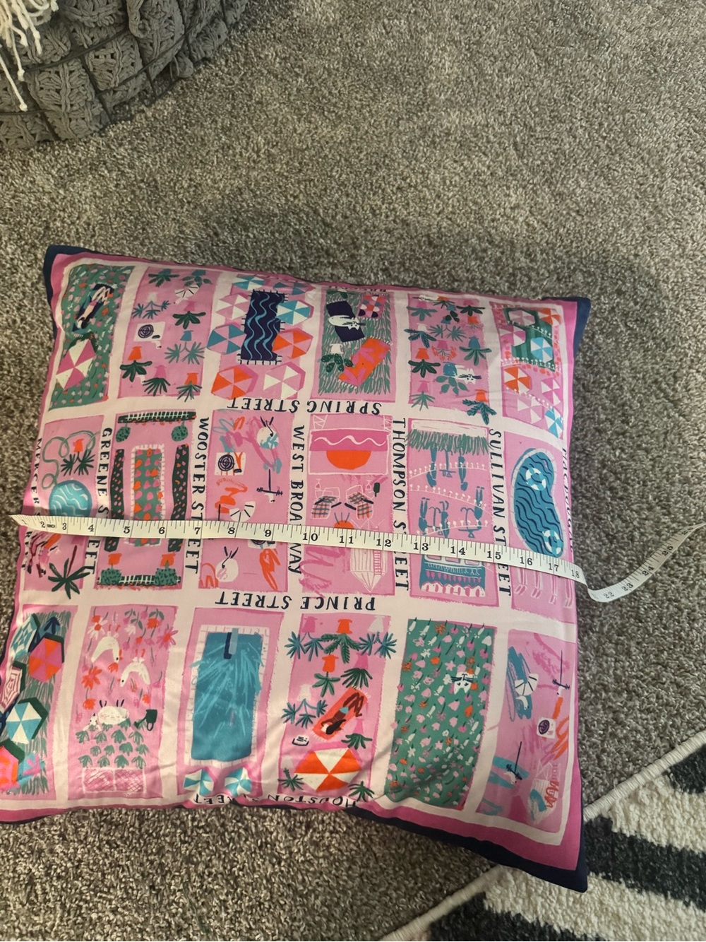 Kate Spade Pink Graphic Block Print Decorative Pillow - Picture 3 of 3